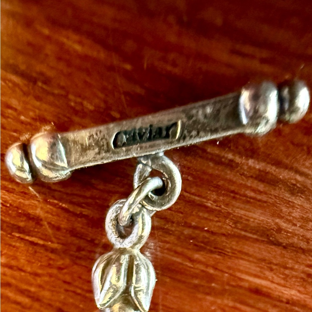 RARE!! Vintage LAGOS Caviar Toggle Necklace with Pink Sapphire Stone and Crystal - Picture 9 of 10